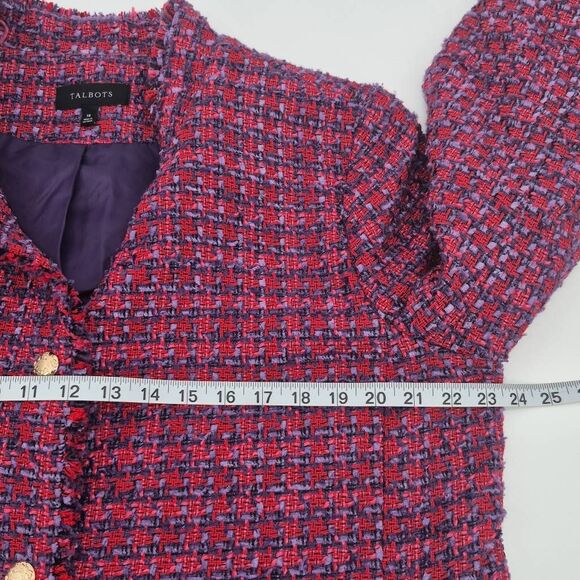 Talbots Women’s Size 18 Tweed Jacket Blazer Pink Purple - Picture 6 of 10